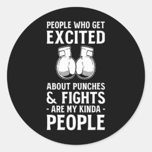 Kickboxing Fights Kickboxing Fan Professional Kick Classic Round Sticker
