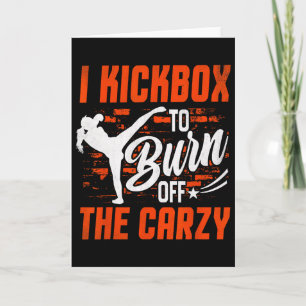 Kickboxing For Men Women Kickboxer Jab Workout Fit Card