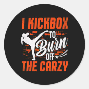 Kickboxing For Men Women Kickboxer Jab Workout Fit Classic Round Sticker