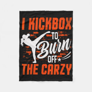 Kickboxing For Men Women Kickboxer Jab Workout Fit Fleece Blanket