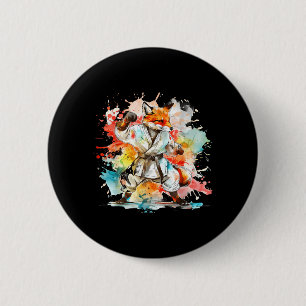Kickboxing Fox Martial Arts Karate Jiu-Jitsu Mma 6 Cm Round Badge