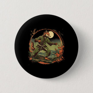Kickboxing Fox Taekwondo Karate Mma Funny Martial 6 Cm Round Badge
