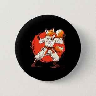Kickboxing Fox Taekwondo Karate Mma Funny Martial 6 Cm Round Badge