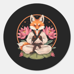 Kickboxing Fox Taekwondo Karate Mma Funny Martial Classic Round Sticker