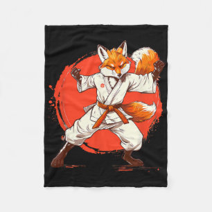 Kickboxing Fox Taekwondo Karate Mma Funny Martial Fleece Blanket