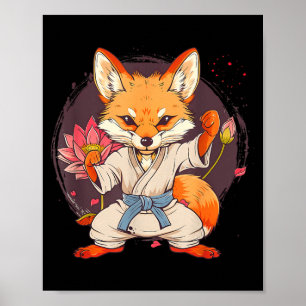 Kickboxing Fox Taekwondo Karate Mma Funny Martial Poster
