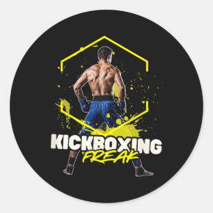 Kickboxing Freak Classic Round Sticker