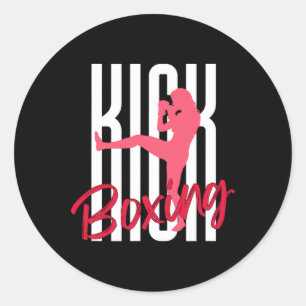 Kickboxing Front Kick  Classic Round Sticker