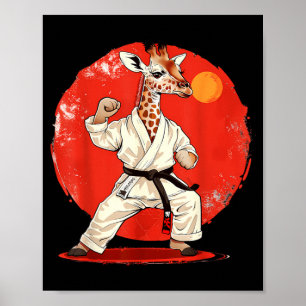 Kickboxing Giraffe Martial Arts Karate Jiu-Jitsu Poster