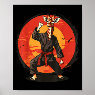 Kickboxing Giraffe Martial Arts Karate Jiu-Jitsu Poster