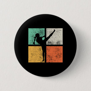 Kickboxing Girl Muay Thai Kickboxer 6 Cm Round Badge