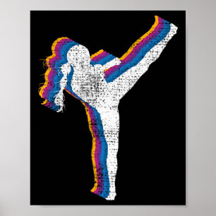 Kickboxing Girl Vintage Kickboxer Gift  Poster