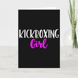 Kickboxing Girl Women Funny Kickbox Cute Gift Card