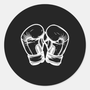 Kickboxing Gloves Drawing Taekwondo Classic Round Sticker