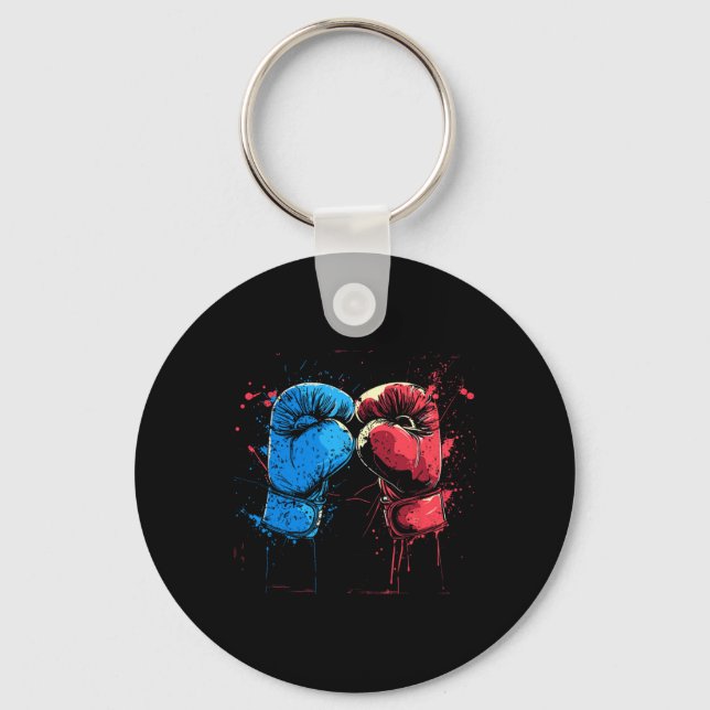 Kickboxing Gloves Graphic Martial Arts  Key Ring (Front)
