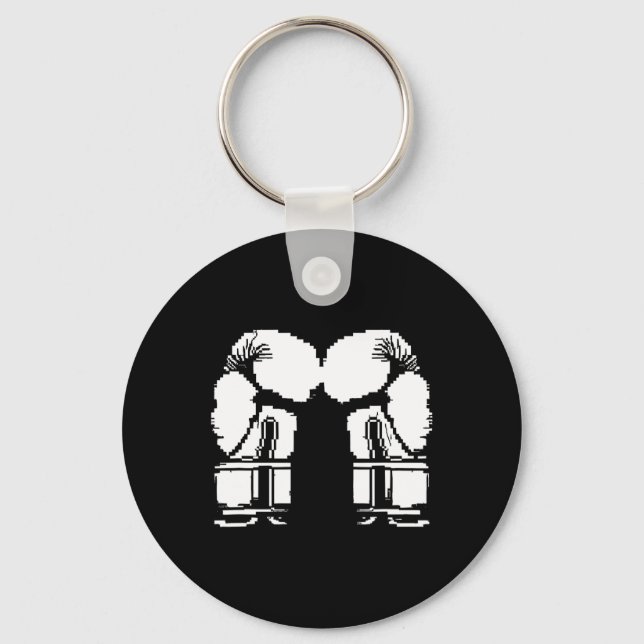 Kickboxing Gloves Pixel Art Sanda  Key Ring (Front)