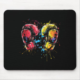 Kickboxing Gloves Splotch Martial Artist Mouse Pad