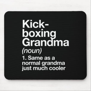 Kickboxing Grandma Definition Funny Sports Mouse Pad
