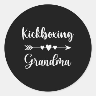 Kickboxing Grandma Kickboxing Lovers Kickboxing Gr Classic Round Sticker