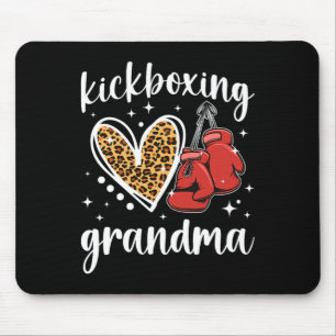 Kickboxing Grandma Of A Kickboxer Grandmother Hear Mouse Pad
