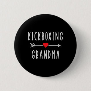 Kickboxing Grandma Proud Kickboxing Grandmother Mo 6 Cm Round Badge