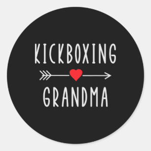 Kickboxing Grandma Proud Kickboxing Grandmother Mo Classic Round Sticker