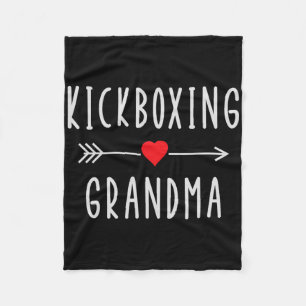Kickboxing Grandma Proud Kickboxing Grandmother Mo Fleece Blanket