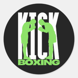Kickboxing Greeting Classic Round Sticker