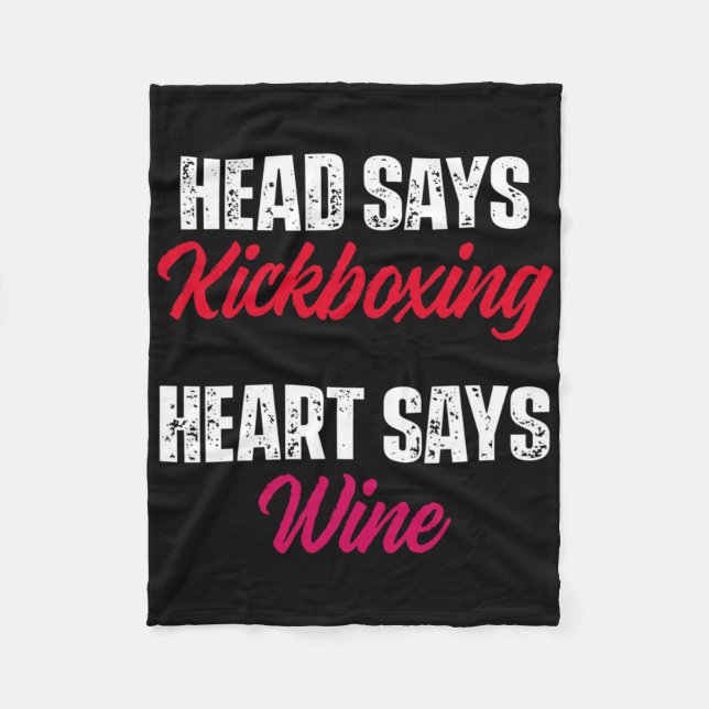 Kickboxing Heart Wine Kick Boxing Workout  Fleece Blanket (Front)