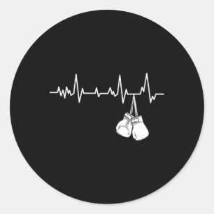 Kickboxing Heartbeat - Kickboxer Self Defense Mart Classic Round Sticker