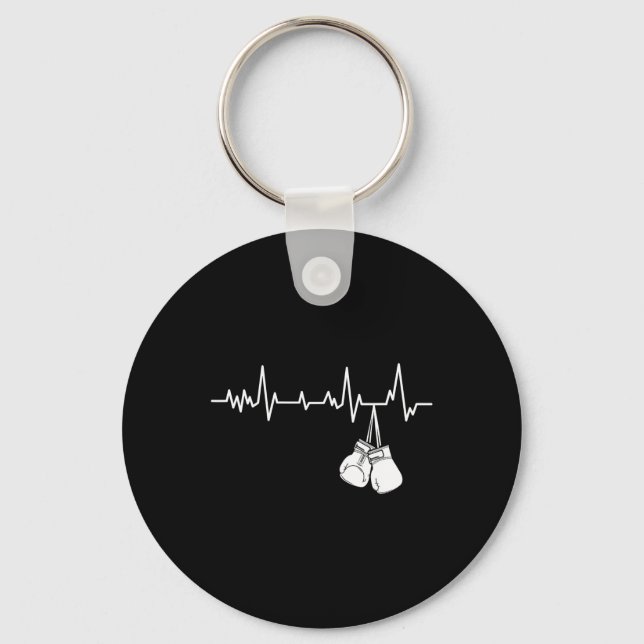 Kickboxing Heartbeat - Kickboxer Self Defense Mart Key Ring (Front)