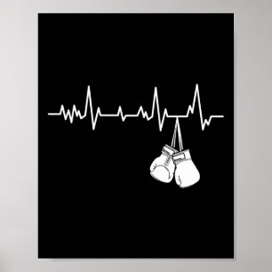 Kickboxing Heartbeat - Kickboxer Self Defense Mart Poster
