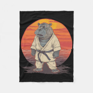 Kickboxing Hippo Martial Arts Karate Jiu-jitsu Mma Fleece Blanket