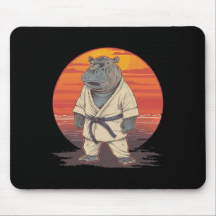 Kickboxing Hippo Martial Arts Karate Jiu-jitsu Mma Mouse Pad