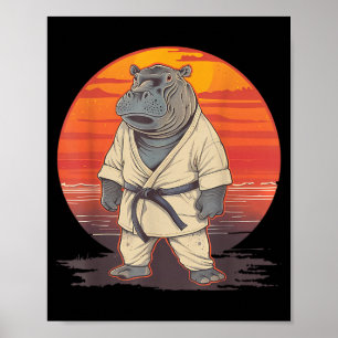 Kickboxing Hippo Martial Arts Karate Jiu-Jitsu MMA Poster