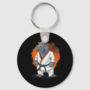 Kickboxing Hippo Taekwondo Karate MMA Funny Key Ring