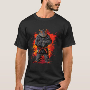 Kickboxing Hippo Taekwondo Karate MMA Funny T-Shirt