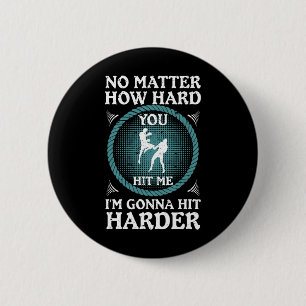 Kickboxing Hit Harder Gym Training 6 Cm Round Badge