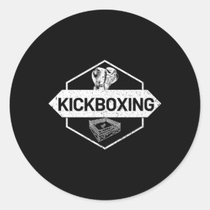 Kickboxing In The Ring Classic Round Sticker
