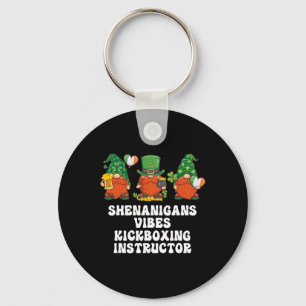 Kickboxing Instructor Gnomes St. Patricks Day Key Ring
