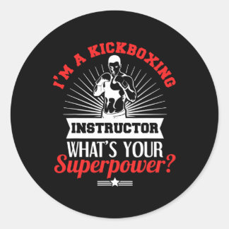 Kickboxing Instructor Kickboxer Job Title  Classic Round Sticker