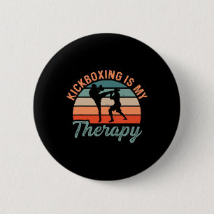 Kickboxing Is My Therapy Boxing Sports Kick 6 Cm Round Badge