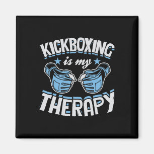 Kickboxing Is My Therapy Funny Boxing Karate Marti Magnet