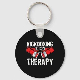 Kickboxing Is My Therapy Mma Kickboxing Kickboxer Key Ring