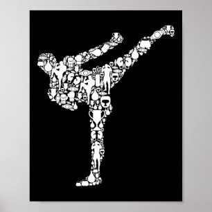 Kickboxing Kickboxer Karate Boys Kids Men Poster