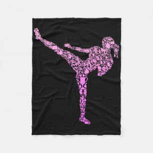 Kickboxing Kickboxer Karate Girls Kids Women Fleece Blanket