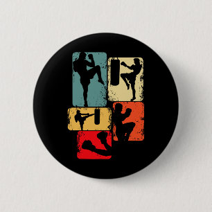 Kickboxing Kickboxer Karate Taekwondo Boys Kids Me 6 Cm Round Badge