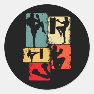 Kickboxing Kickboxer Karate Taekwondo Boys Kids Me Classic Round Sticker