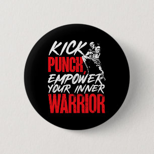 Kickboxing Kickboxer Kick Punch Empower Your Inner 6 Cm Round Badge