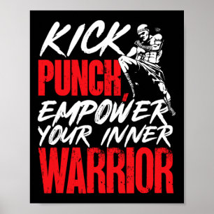 Kickboxing Kickboxer Kick Punch Empower Your Inner Poster